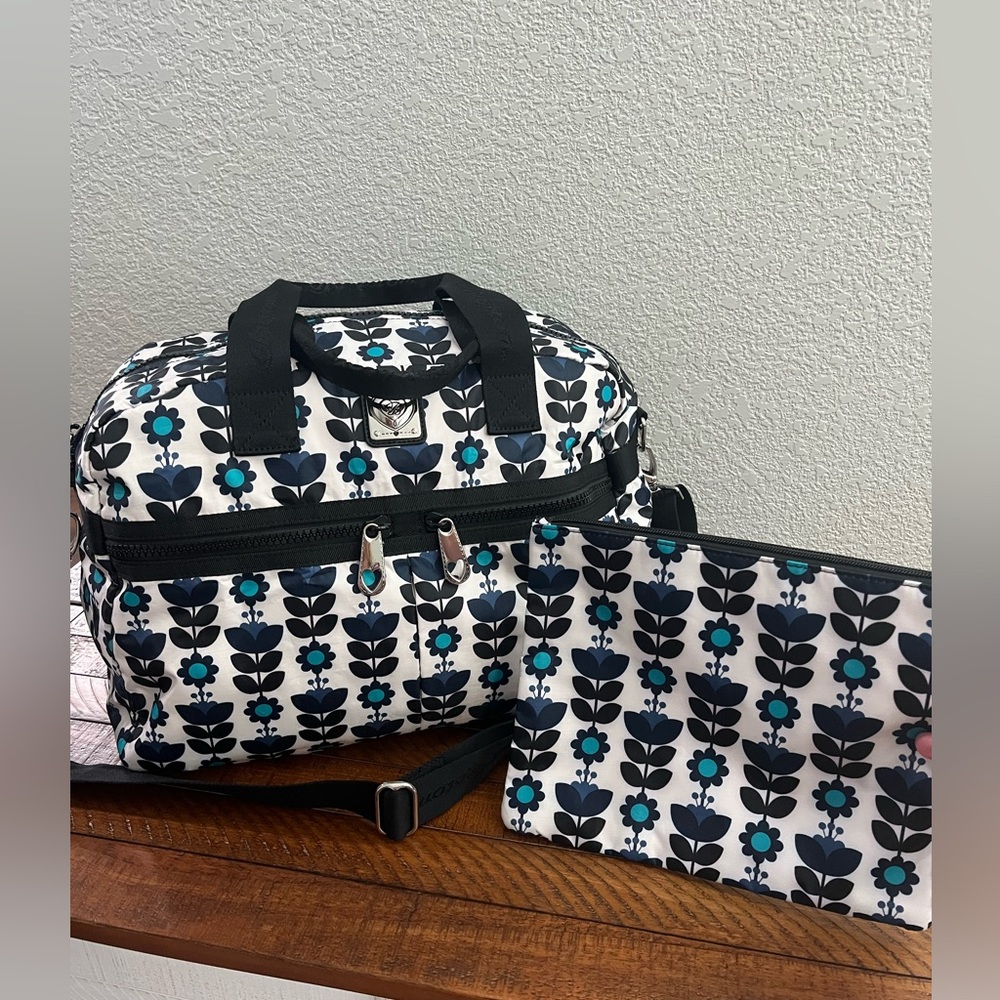 Brighton Navy and White Tripper Bag and Pouch